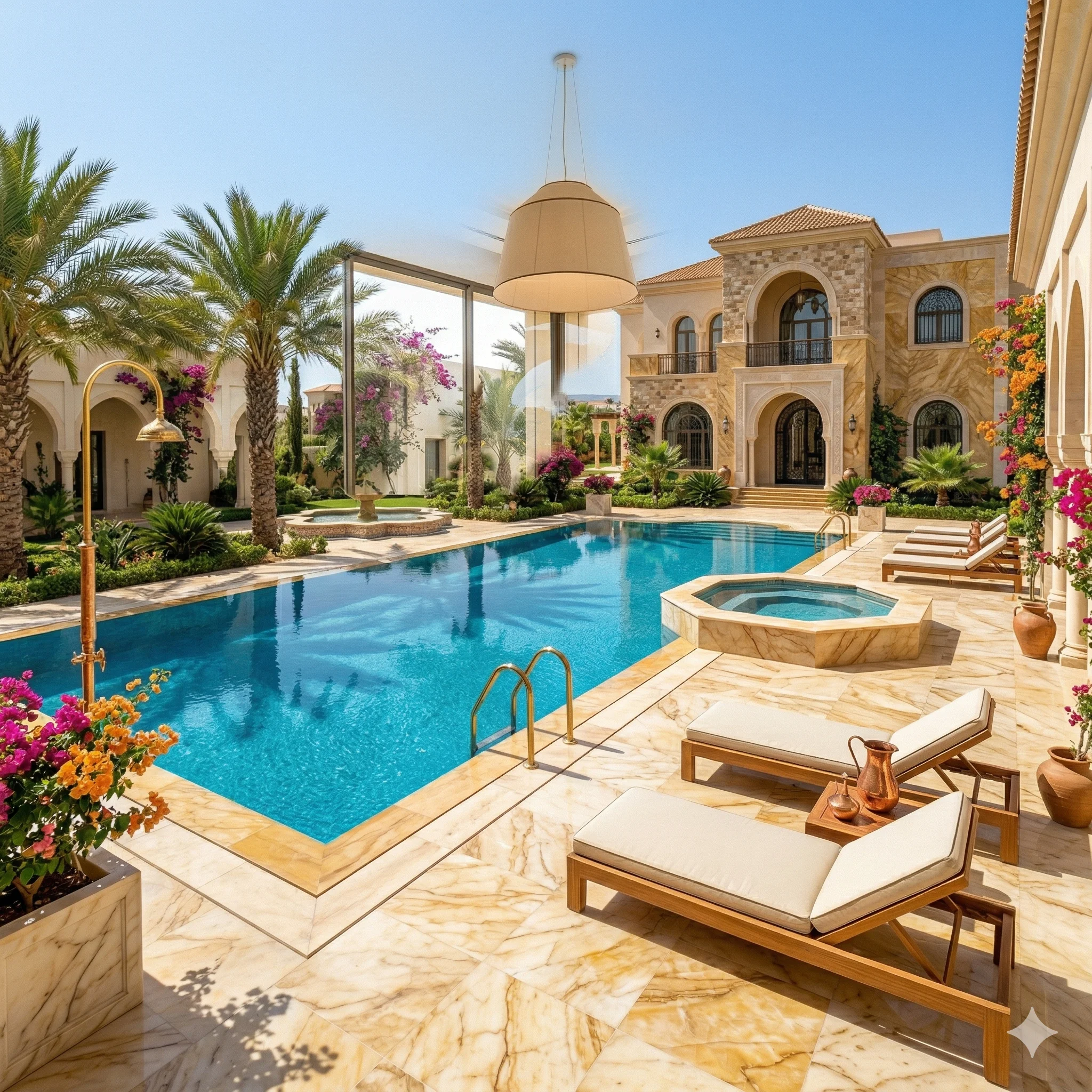 Tour de piscine marbre