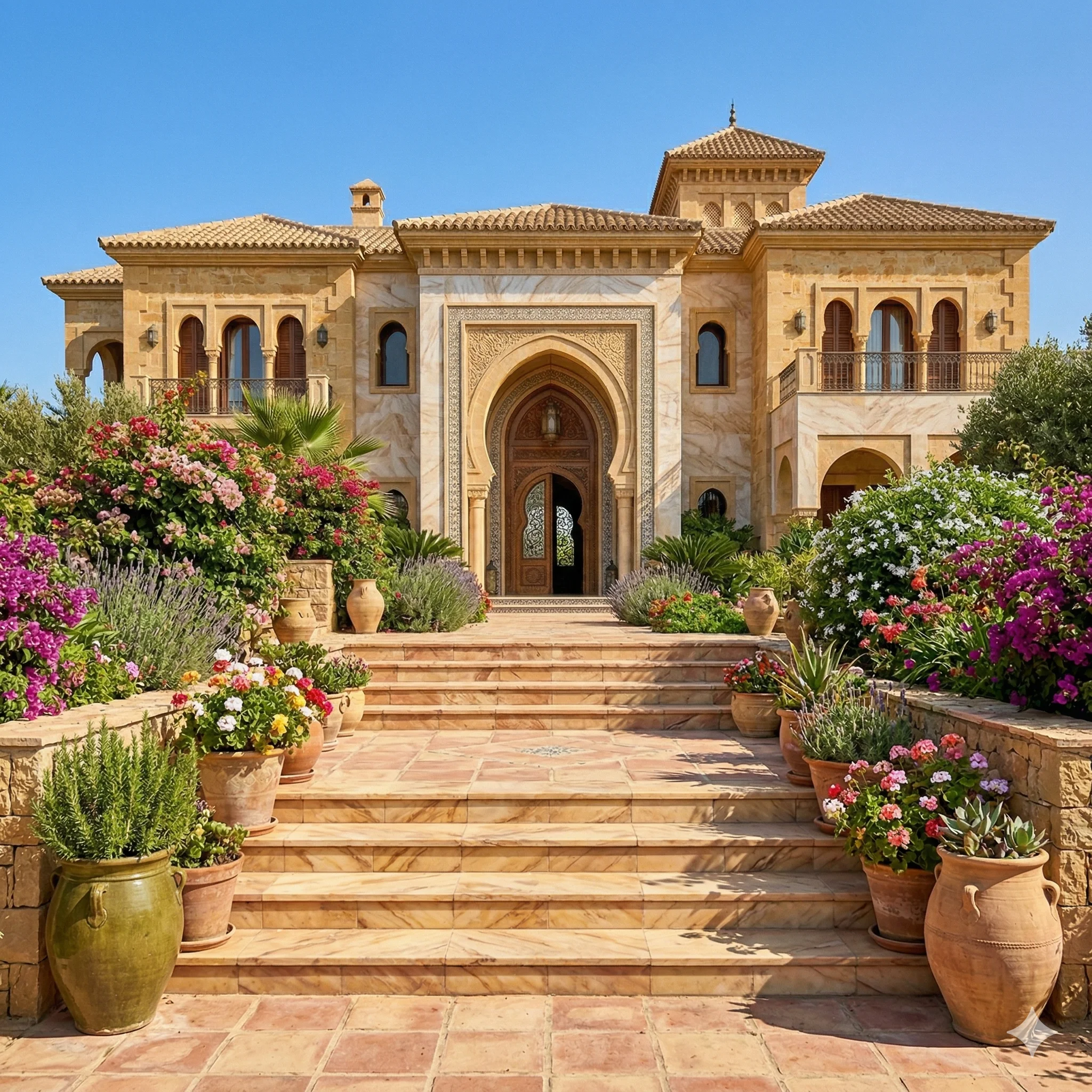 Marches extérieures en marbre